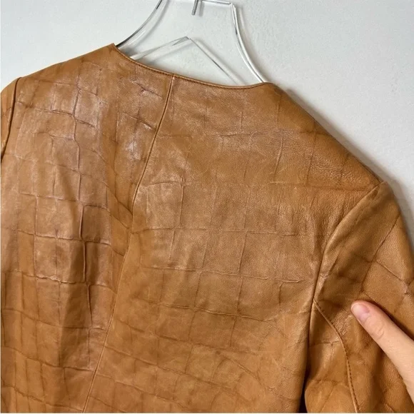 Dawn Levy brown genuine leather pockets coat XS - Picture 10 of 13